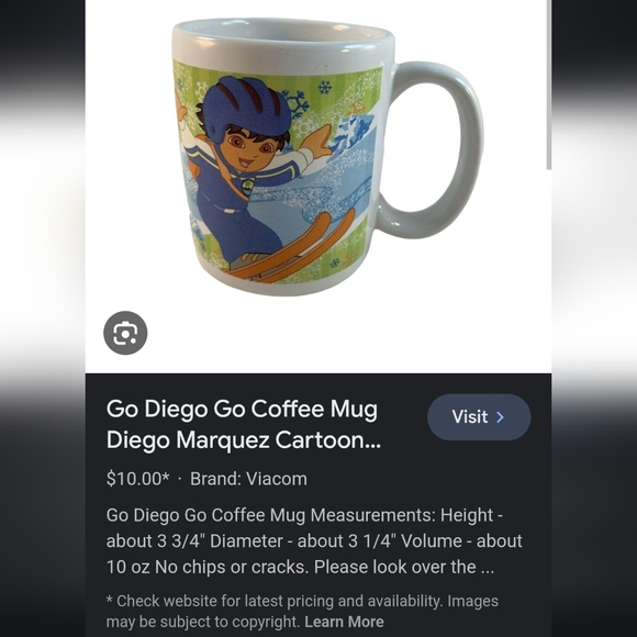 Vintage 2007 collectable go Diego go lot of 2 mugs perfect condition - Picture 9 of 11